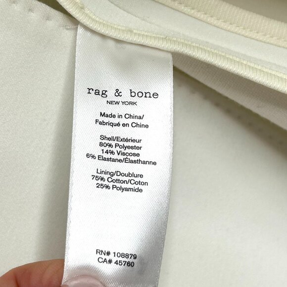 Rag & Bone Classic One Button Blazer in White Size 4 - Picture 8 of 9